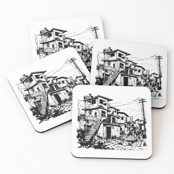 Item preview, War Torn Houses Conflict Urban Street Town Poverty Scene designed and sold by inkoutninja.