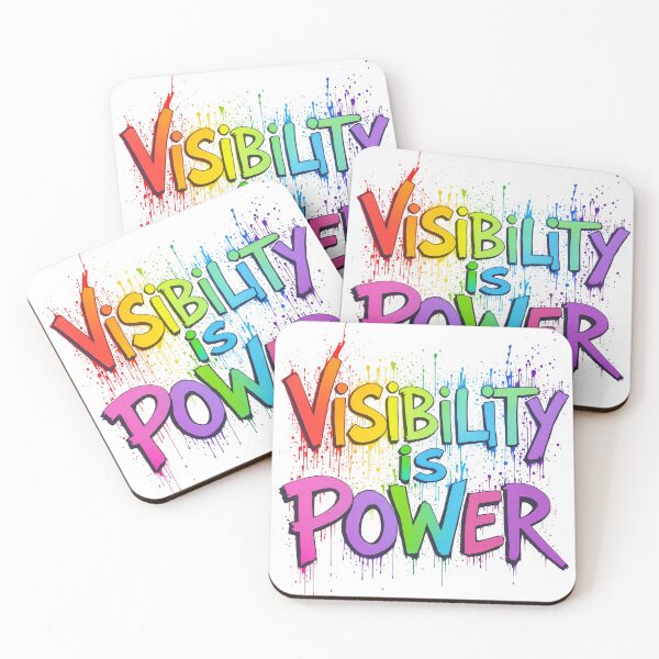 Item preview, Visibility is Power – Graffiti Rainbow Pride Quote designed and sold by Red_5.