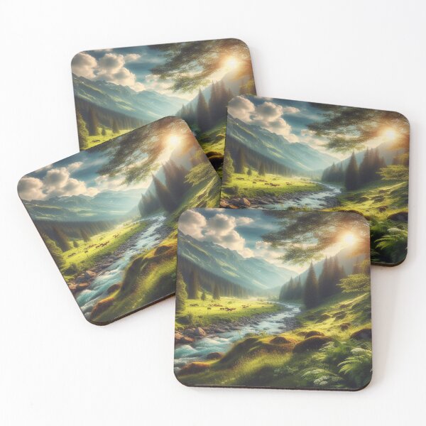 Item preview, Mystical mountain landscape with river – Nature’s Serenity in a stunning harmony of water and mountains designed and sold by FotoworldEdel.
