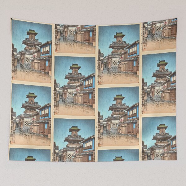 Item preview, Okayama no Kanetsukido (Bell Tower at Okayama) by Hasui Kawase | Japanese Bell Tower Poster | Japandi Architecture Art designed and sold by artofuniverse.