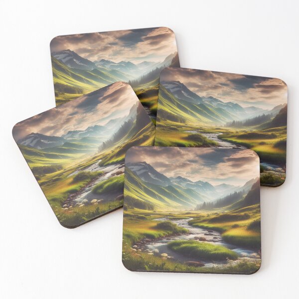 Item preview, Mystical mountain landscape with river – Nature’s Serenity in a stunning harmony of water and mountains designed and sold by FotoworldEdel.