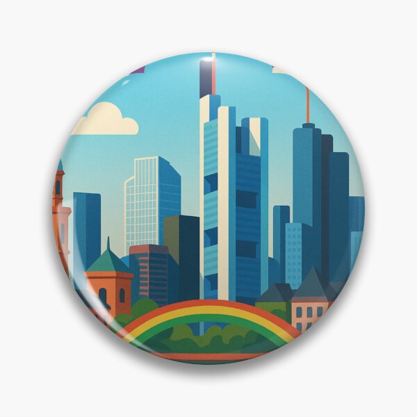 Item preview, Frankfurt Cityscape with Gay Pride and Modern Skyline designed and sold by Aryabek.
