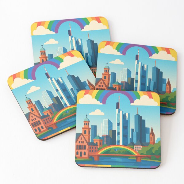Item preview, Frankfurt Cityscape with Gay Pride and Modern Skyline designed and sold by Aryabek.