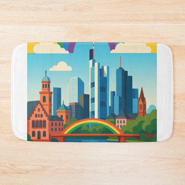Item preview, Frankfurt Cityscape with Gay Pride and Modern Skyline designed and sold by Aryabek.