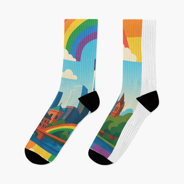 Item preview, Frankfurt Cityscape with Gay Pride and Modern Skyline designed and sold by Aryabek.