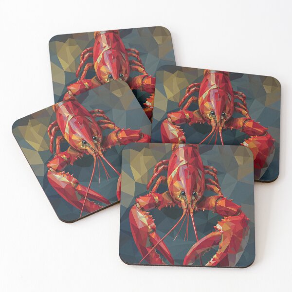 Artikelvorschau, Kubismus-Kunst eines roten Hummers entworfen und verkauft von AmoebaPress.