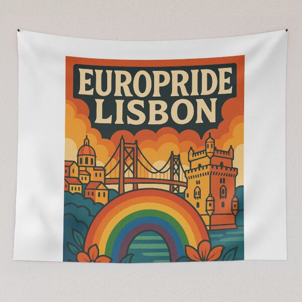 Item preview, Lisbon EuroPride with Rainbow Arch and Historic Icons designed and sold by Aryabek.
