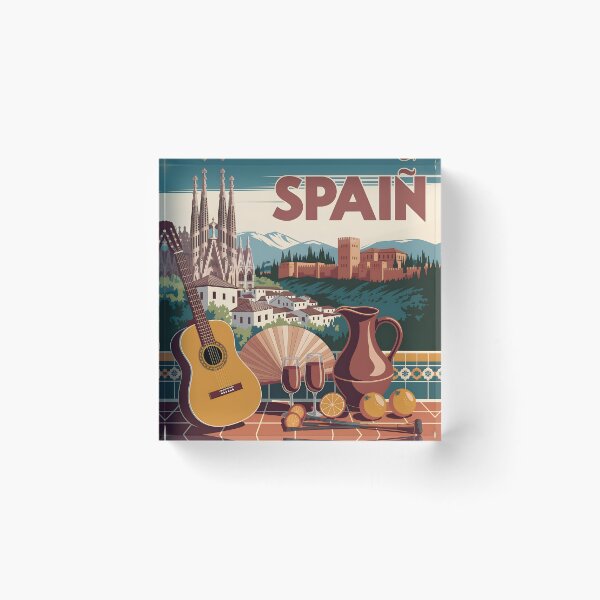 Item preview, Spain: Vintage Travel Poster of Iconic Landmarks and Vibrant Culture designed and sold by LSVart.