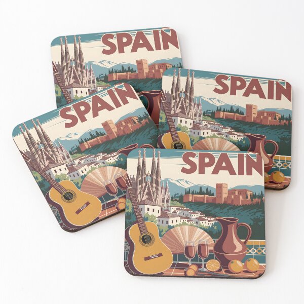 Item preview, Spain: Vintage Travel Poster of Iconic Landmarks and Vibrant Culture designed and sold by LSVart.