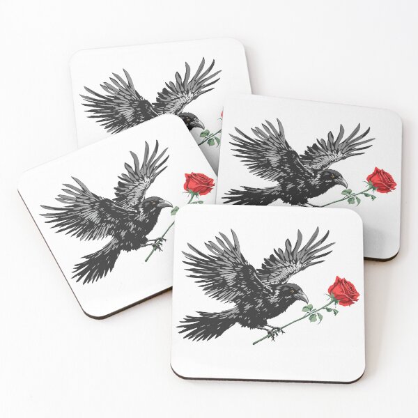 Item preview, Messenger of Love – Gothic Raven with Rose designed and sold by Red_5.