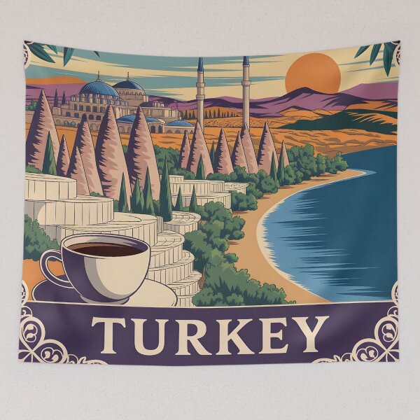 Item preview, Turkey: Vintage Mediterranean Travel Poster designed and sold by LSVart.