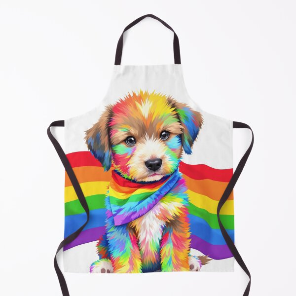 Item preview, Pride Pup – Rainbow Dog with Flag Bandana designed and sold by Red_5.