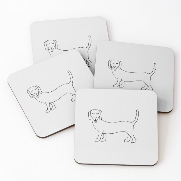 Item preview, Chilly Dachshund - Minimalist Dog Drawing - Black on Light Gray designed and sold by Vision Illustrated.