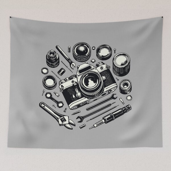 Item preview, Camera Repair Tools Illustration Art designed and sold by BRU Design.