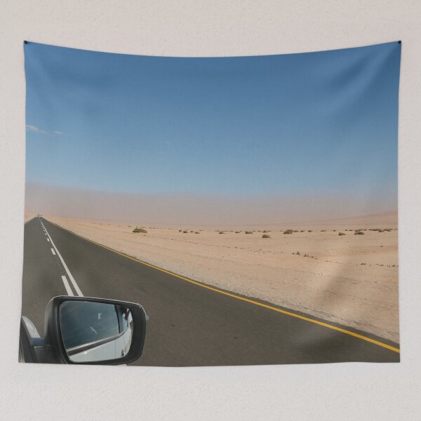 Item preview, View on asphalt road wirth sandstorm through desert in Namibia designed and sold by Photopat.