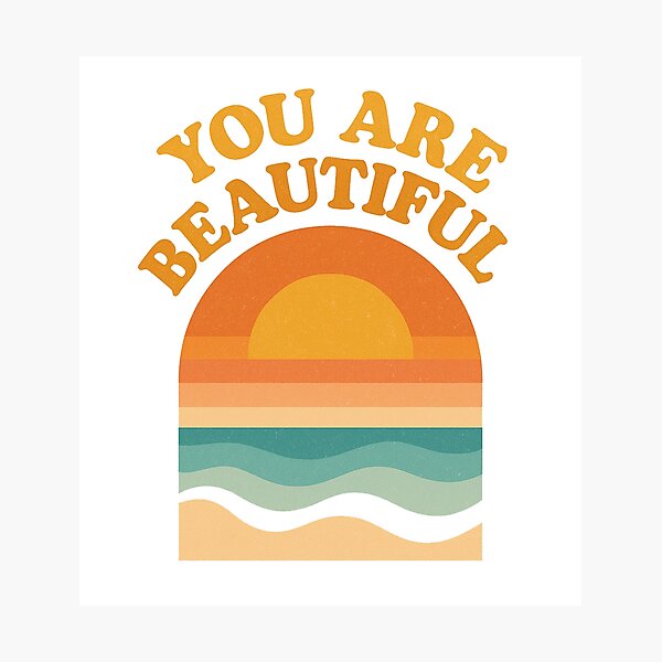 Item preview, You Are Beautiful - Retro Sunset Beach Aesthetic designed and sold by AndrewMike.