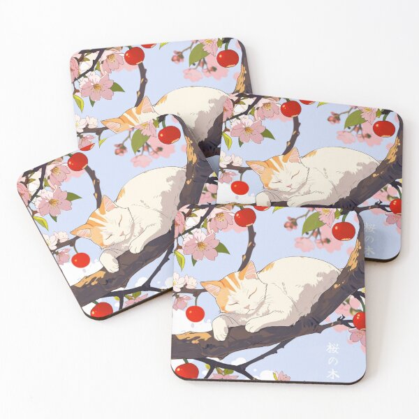 Item preview, Cat in cherry tree designed and sold by ChromaStyle.