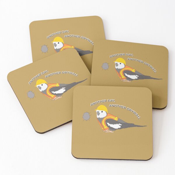 Item preview, Whiteface Cockatiel Construction Joke – Drywall Damage Bird Meme designed and sold by Birbosaurus.