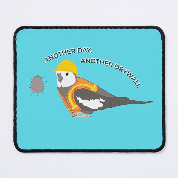 Item preview, Whiteface Cockatiel Construction Joke – Drywall Damage Bird Meme designed and sold by Birbosaurus.