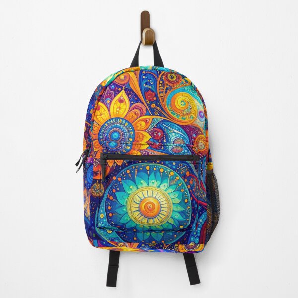 Item preview, The circular pattern of colorful flowers reduces the strange pattern to resemble the waves under the sea. designed and sold by PattaZone.