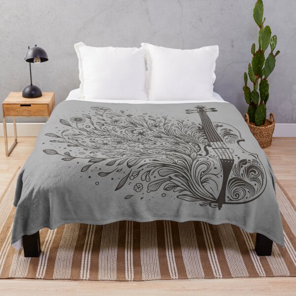 Item preview, Floral Cello Swirl Silhouette Art designed and sold by BRU Design.