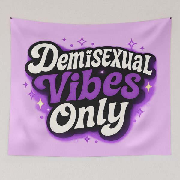Item preview, Demisexual Vibes Only – Retro Pride Edition designed and sold by Rajasekar.
