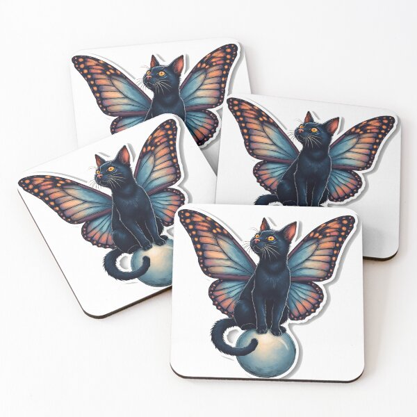 Item preview, Witch’s Familiar Wings – Butterfly Cat Sticker designed and sold by Power Within Prints.