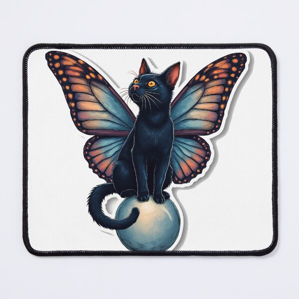Item preview, Witch’s Familiar Wings – Butterfly Cat Sticker designed and sold by Power Within Prints.