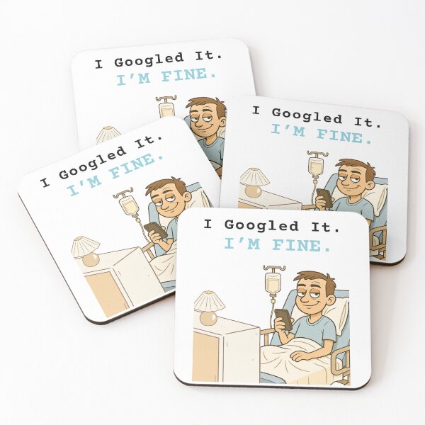 Item preview, I Googled It I'm Fine | Funny Patient Cartoon T-Shirt designed and sold by HealthCoreCommunity.