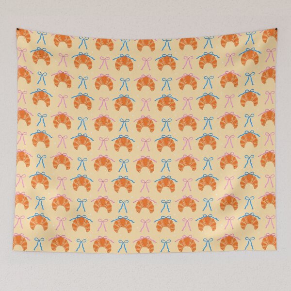 Item preview, pattern of croissants and bows designed and sold by burbura.