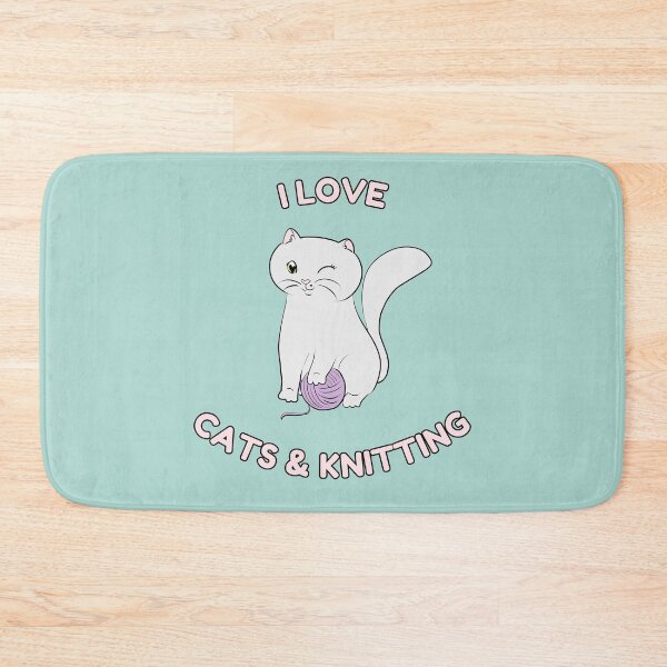 Item preview, I love cats & knitting designed and sold by HugSomeNettles.