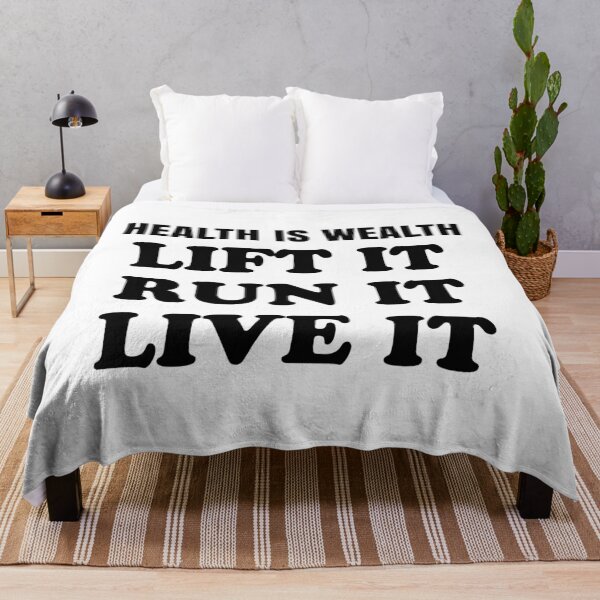Item preview, Health Is Wealth Lift It Run It Live It | Gym Fitness Motivation Quote designed and sold by MONTRIS.