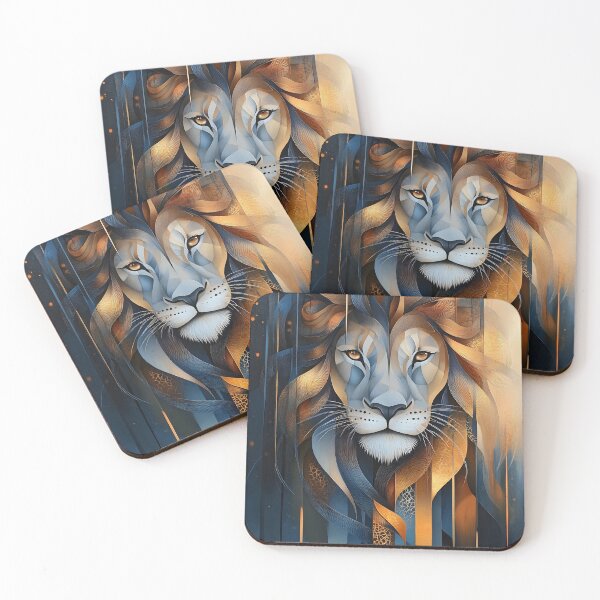 Item preview, Majestic Lion Abstract Art with Colorful Elements designed and sold by Artessie.