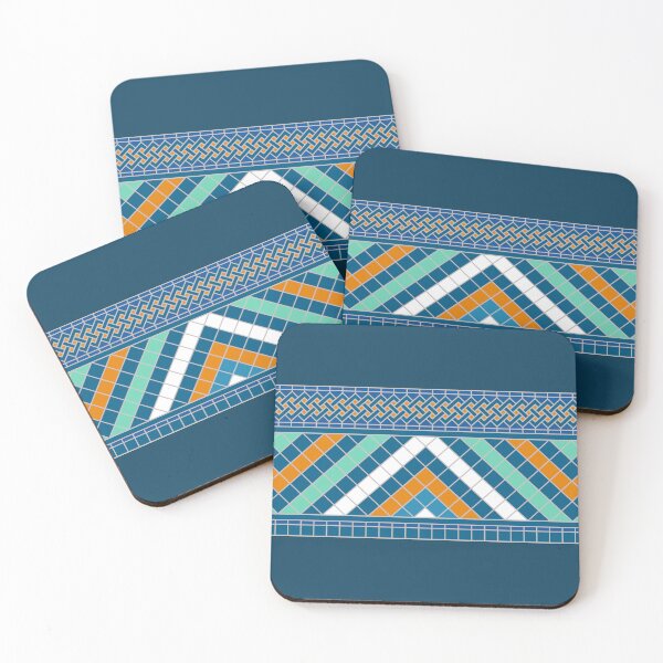 Item preview, Cinta Amazigh Retro – Geometría Azul y Naranja designed and sold by Tarjiart.