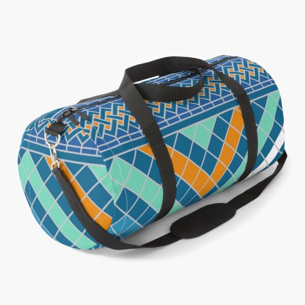 Item preview, Retro Amazigh Ribbon – Blue and Orange Geometry designed and sold by Tarjiart.