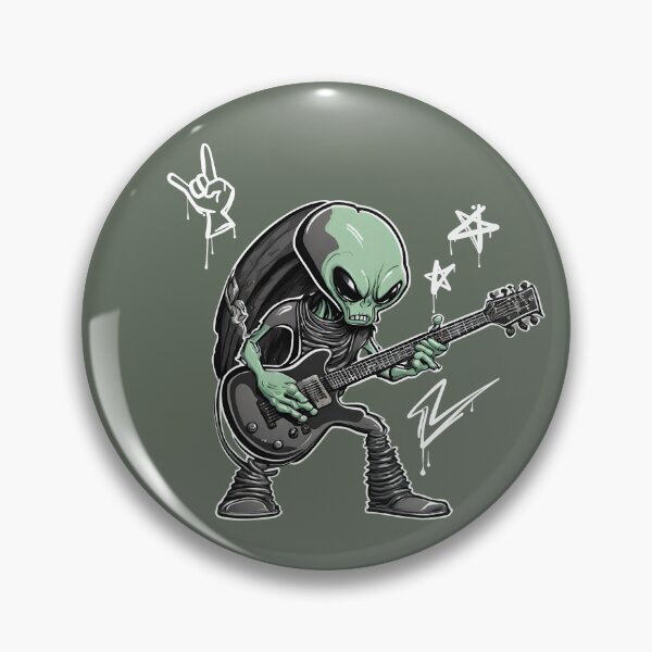 Item preview, Alien Rockstar Intergalactic Guitar Hero designed and sold by thrillvibeshop.