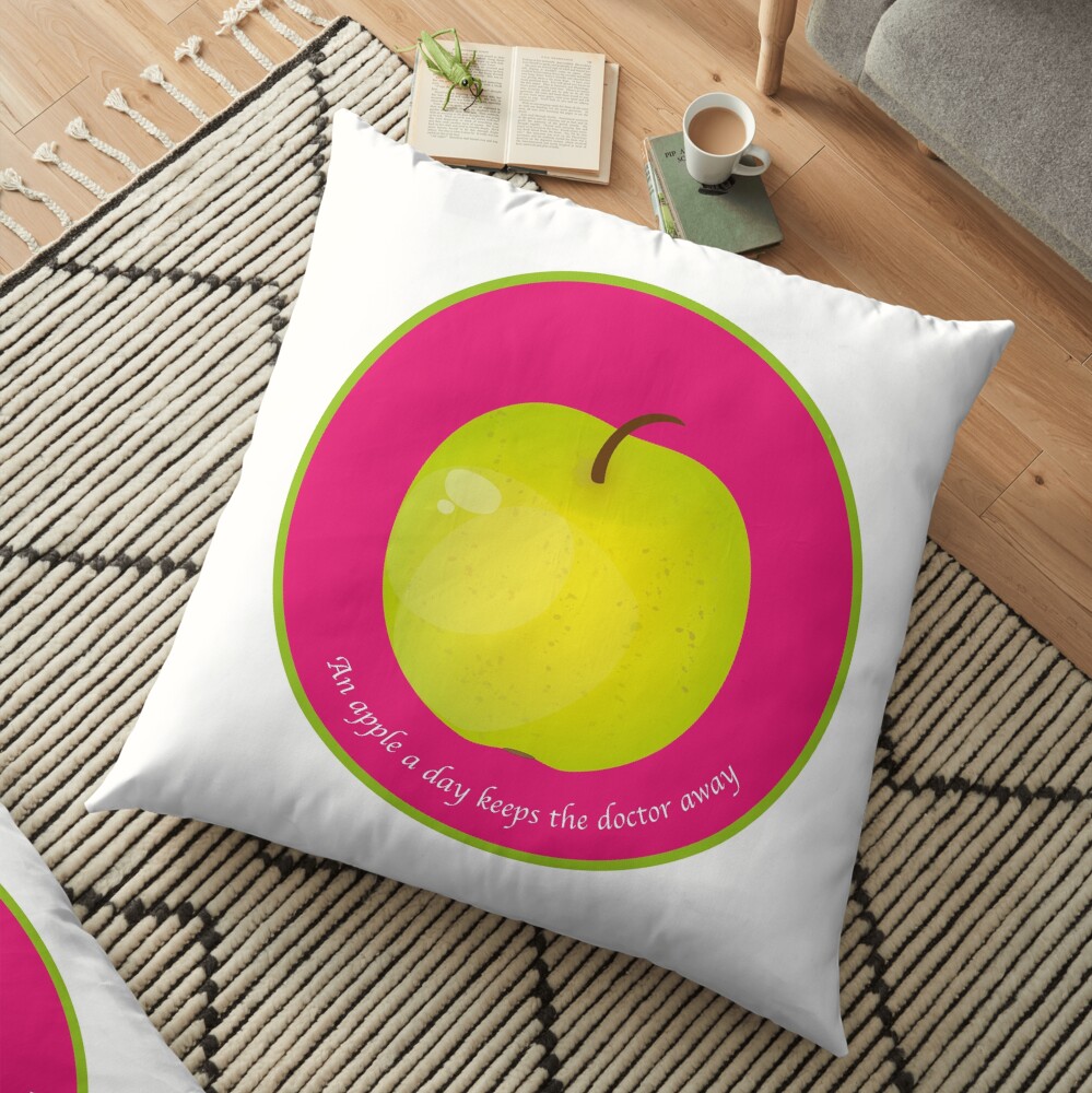 Coussin de sol « An apple a day keeps the Doctor away»