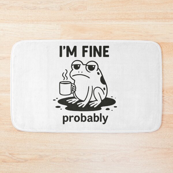 Item preview, Frog in Crisis – I’m Fine… Probably | Funny Cartoon Frog Design T-Shirt designed and sold by ZebraPop.