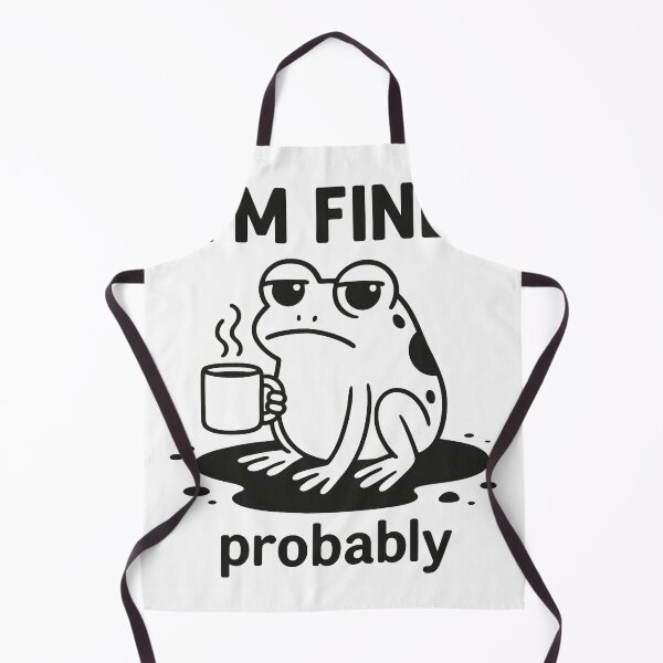 Item preview, Frog in Crisis – I’m Fine… Probably | Funny Cartoon Frog Design T-Shirt designed and sold by ZebraPop.
