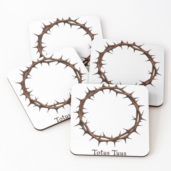 Item preview, Vintage Crown of Thorns with "Totus Tuus" – Catholic Devotional Art designed and sold by Holy Ink.