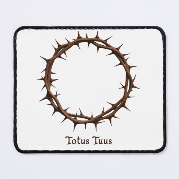 Item preview, Vintage Crown of Thorns with "Totus Tuus" – Catholic Devotional Art designed and sold by Holy Ink.