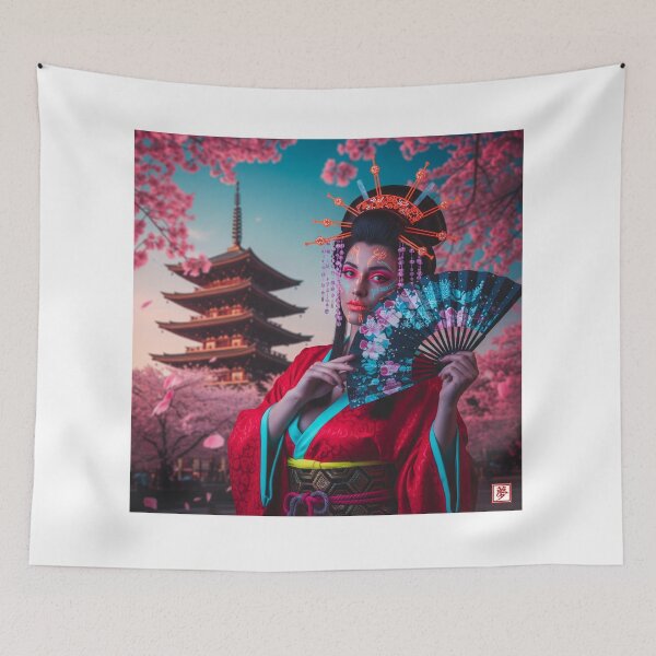 Item preview, Fusion of Future & Tradition: Cyber Geisha Dancing with Sakura designed and sold by schwa24jpn.