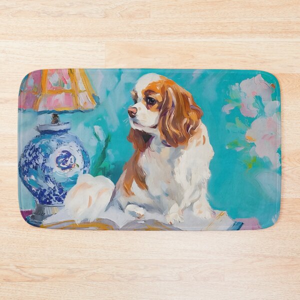 Item preview, Grandmillennial art, King Charles Spaniel designed and sold by SophieClimaArt.