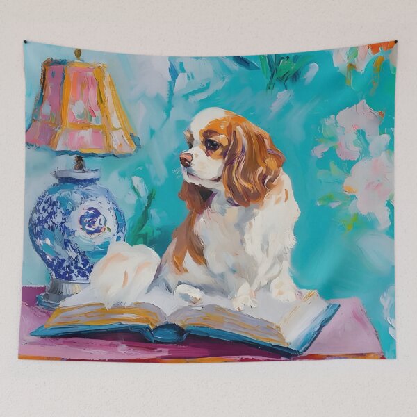 Artikelvorschau, Grandmillennial-Kunst, King Charles Spaniel entworfen und verkauft von SophieClimaArt.