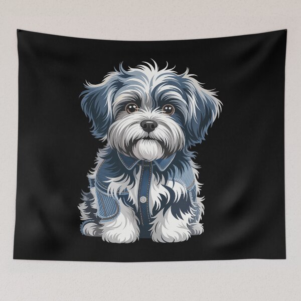 Item preview, cute dog denim patchwork designed and sold by brynatshop.