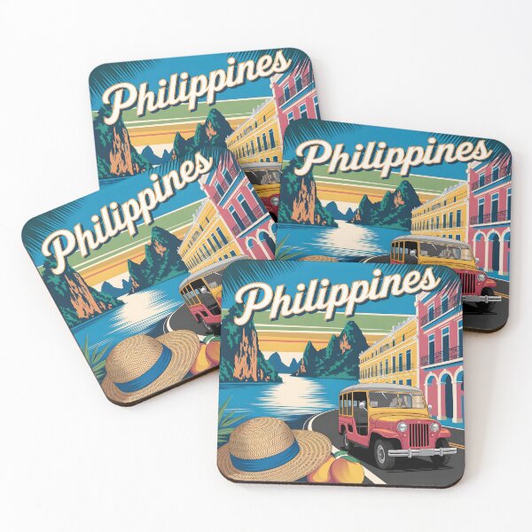 Item preview, Philippines Travel Poster: Vintage Tropical Paradise designed and sold by LSVart.