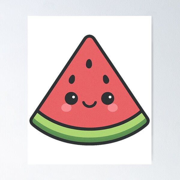 Item preview, Kawaii Watermelon Slice – Cute Summer Fruit Art designed and sold by k3rstman1.