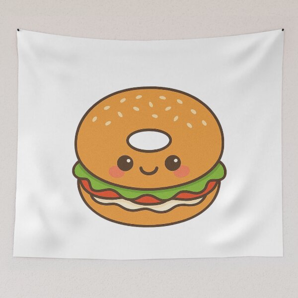 Item preview, Kawaii Bagel – Cute Breakfast Food Art designed and sold by k3rstman1.