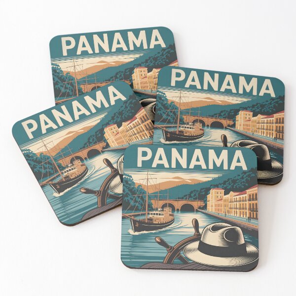 Item preview, Panama Vintage Travel Poster: Canal, Rainforest & Colonial Charm designed and sold by LSVart.