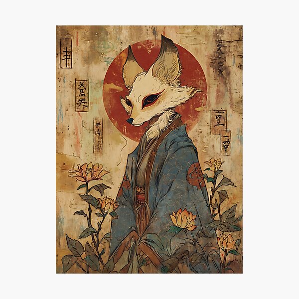 Item preview, Yokai Japanese Fox designed and sold by bapupa.